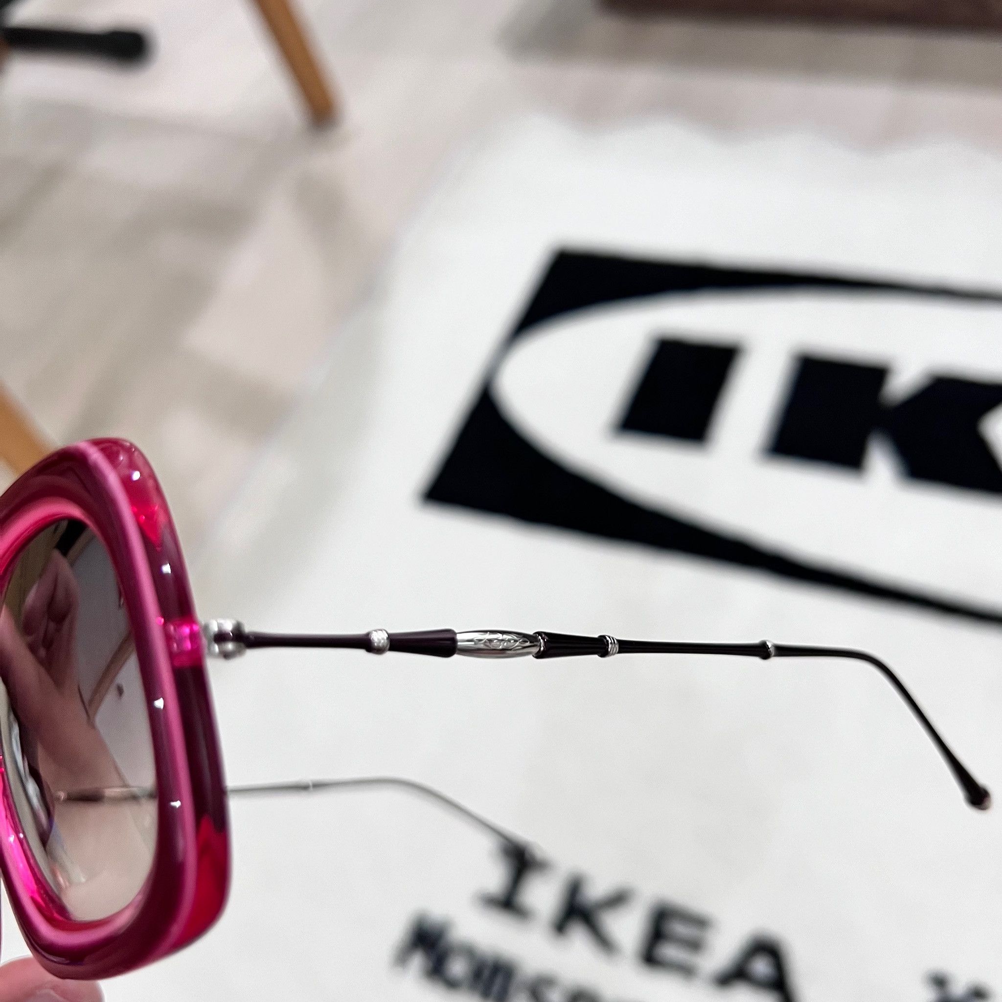Matsuda Matsuda M2035 5-Barrel Riveted Sunglasses BURGUNDY/PINK Size ONE SIZE - 6 Thumbnail