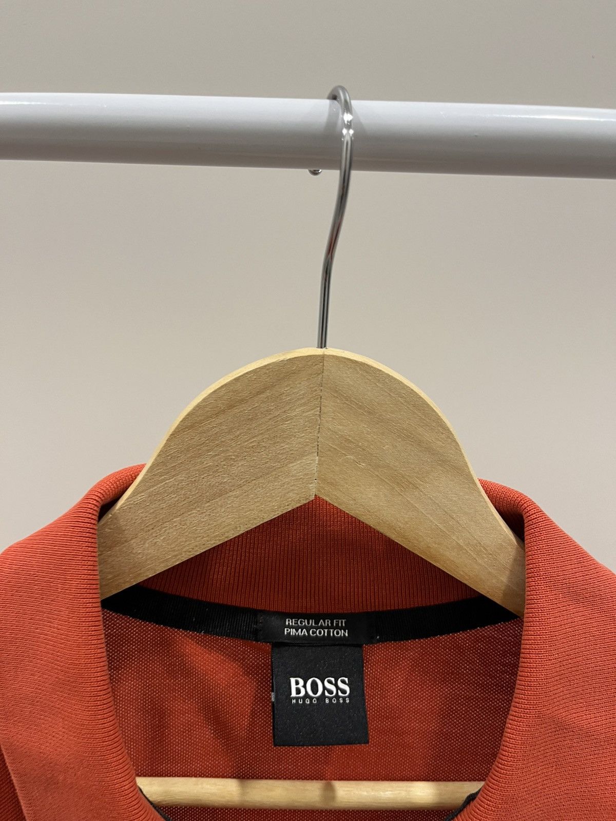 Vintage Boss Hugo Boss Polo Shirt Orange Classic Logo Cotton Luxury Size US M / EU 48-50 / 2 - 4 Thumbnail