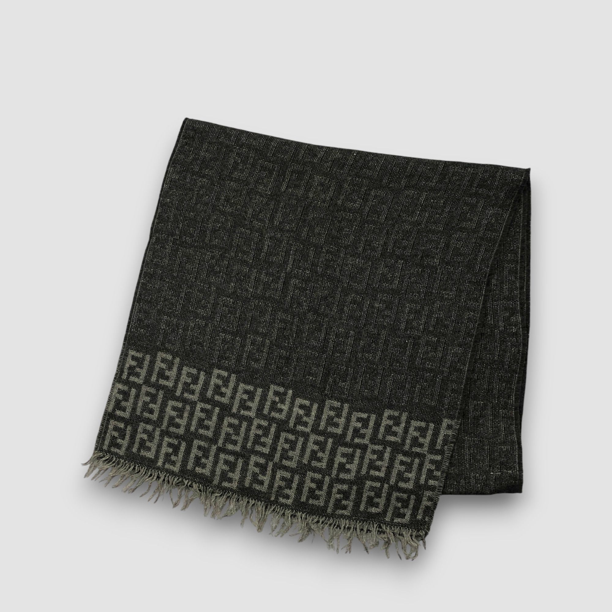 Fendi Vintage Fendi Scarf Muffler Wool FF Monogram Winter Scarves Size ONE SIZE - 3 Thumbnail