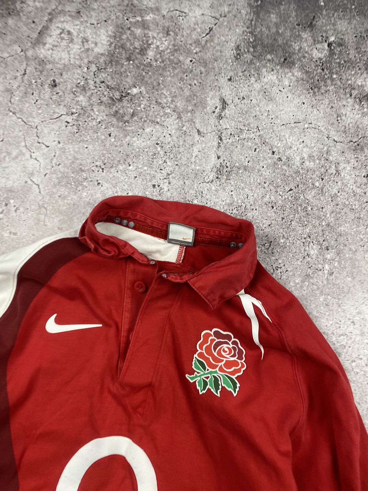 Nike × Vintage 90s NIKE RUGBY ENGLAND RETRO BIG LOGO LONGSLEEVE POLO SWOOSH Size US S / EU 44-46 / 1 - 3 Thumbnail