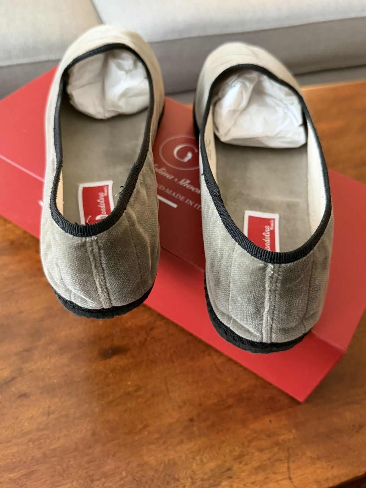 Other Gondoliera Venezia Furlane Slippers Grey Velvet Size US 9 / EU 42 - 5 Thumbnail
