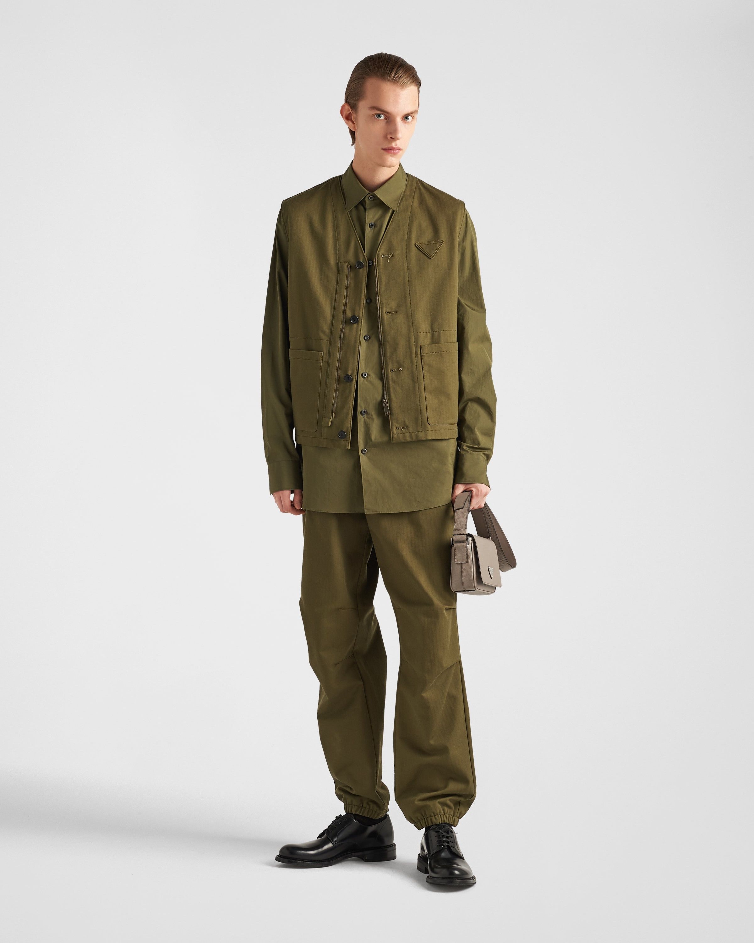Prada oc11z0625 Shirt in Khaki Size US XL / EU 56 / 4 - 2 Thumbnail