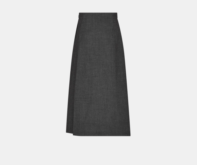 Dior o1w1db10925 441J03 Straight Mid-Length Midi Skirt in Gray Size 25" / US 0 / IT 36 - 2 Thumbnail