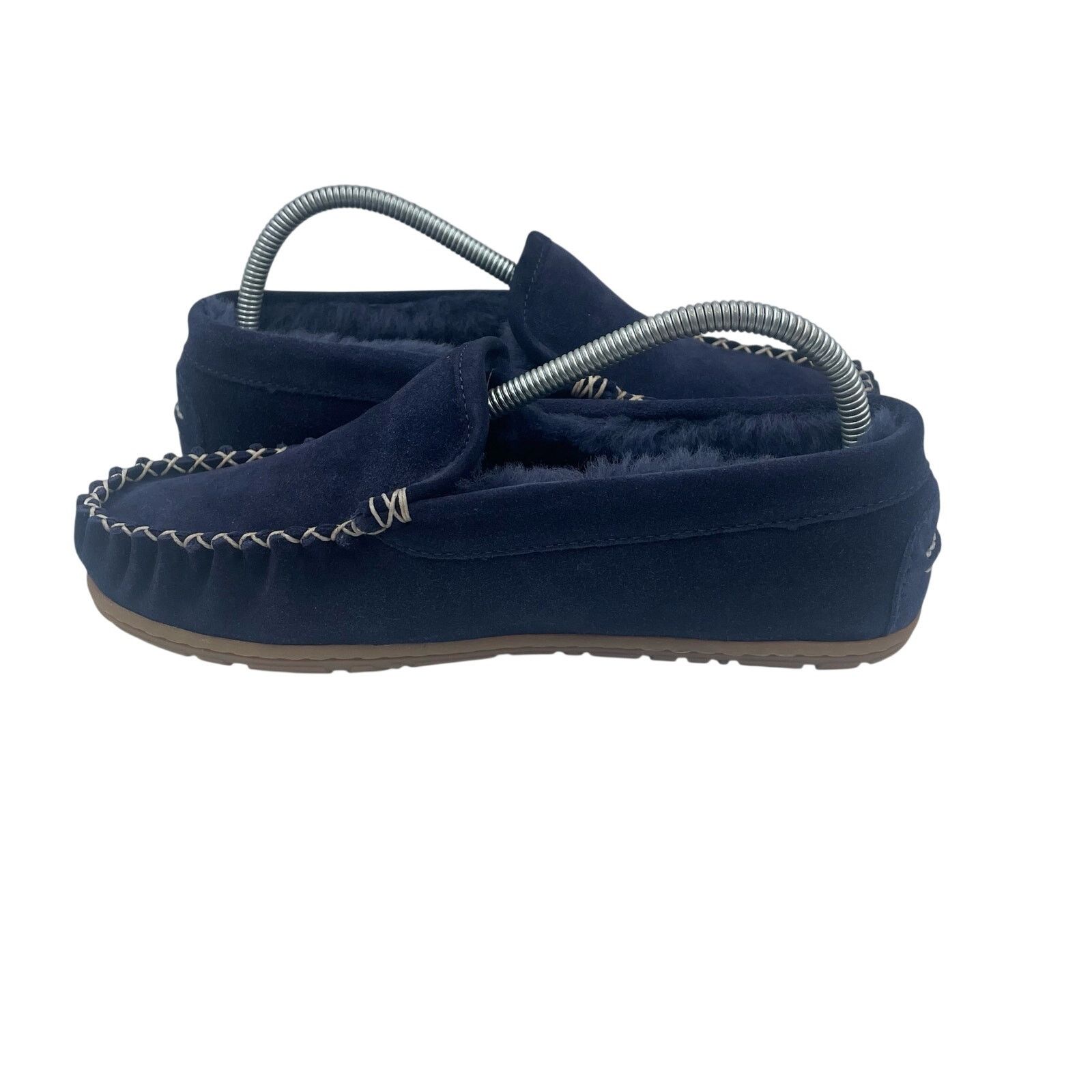 L.L. Bean LL Bean Wicked Good Slippers Moccasins Fur Lines Navy Women Size US 8 / IT 38 - 5 Thumbnail
