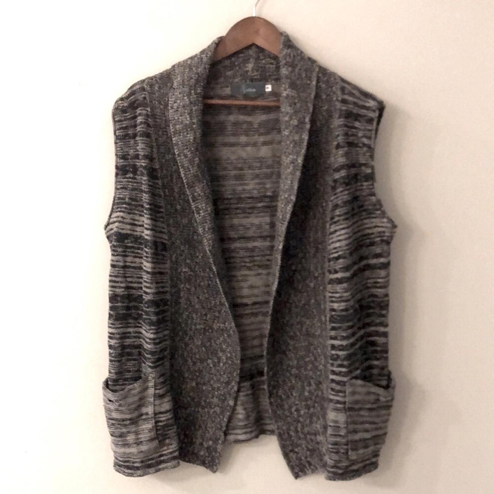 Other Willow Eclectic Grandpa Knit sweater vest Black Gray pockets Size L / US 10 / IT 46 - 1 Thumbnail