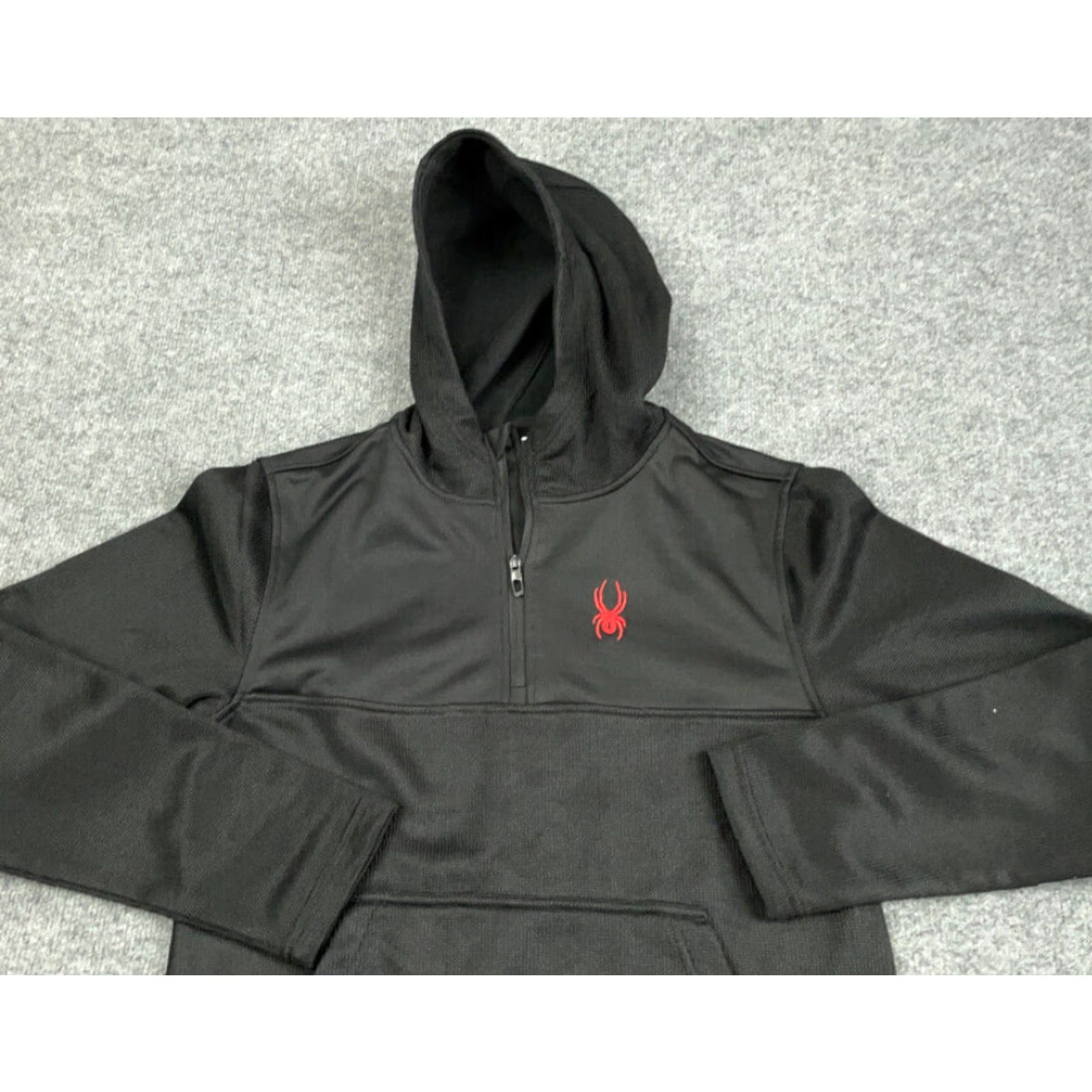 Spyder Spyder Black Red 1/4 Zip Pullover Hoodie Sweatshirt Adult Medium Racer Size US M / EU 48-50 / 2 - 3 Thumbnail