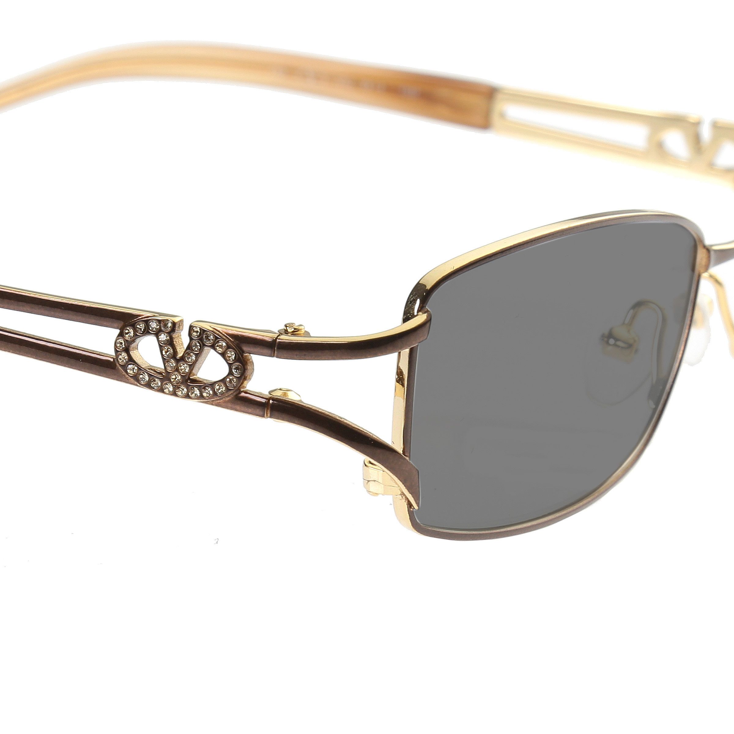 Valentino Valentino '90s Crystal Signature Rectangular Sunglasses Blk Size ONE SIZE - 1 Thumbnail
