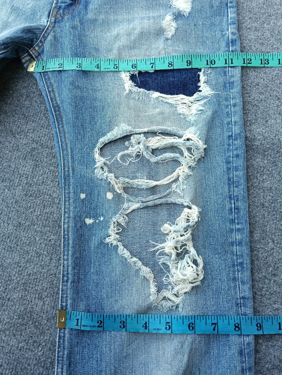 Japanese Brand TTU Exhibitionist Heavy Distressed Destroyed denim jeans. Size US 32 / EU 48 - 9 Thumbnail