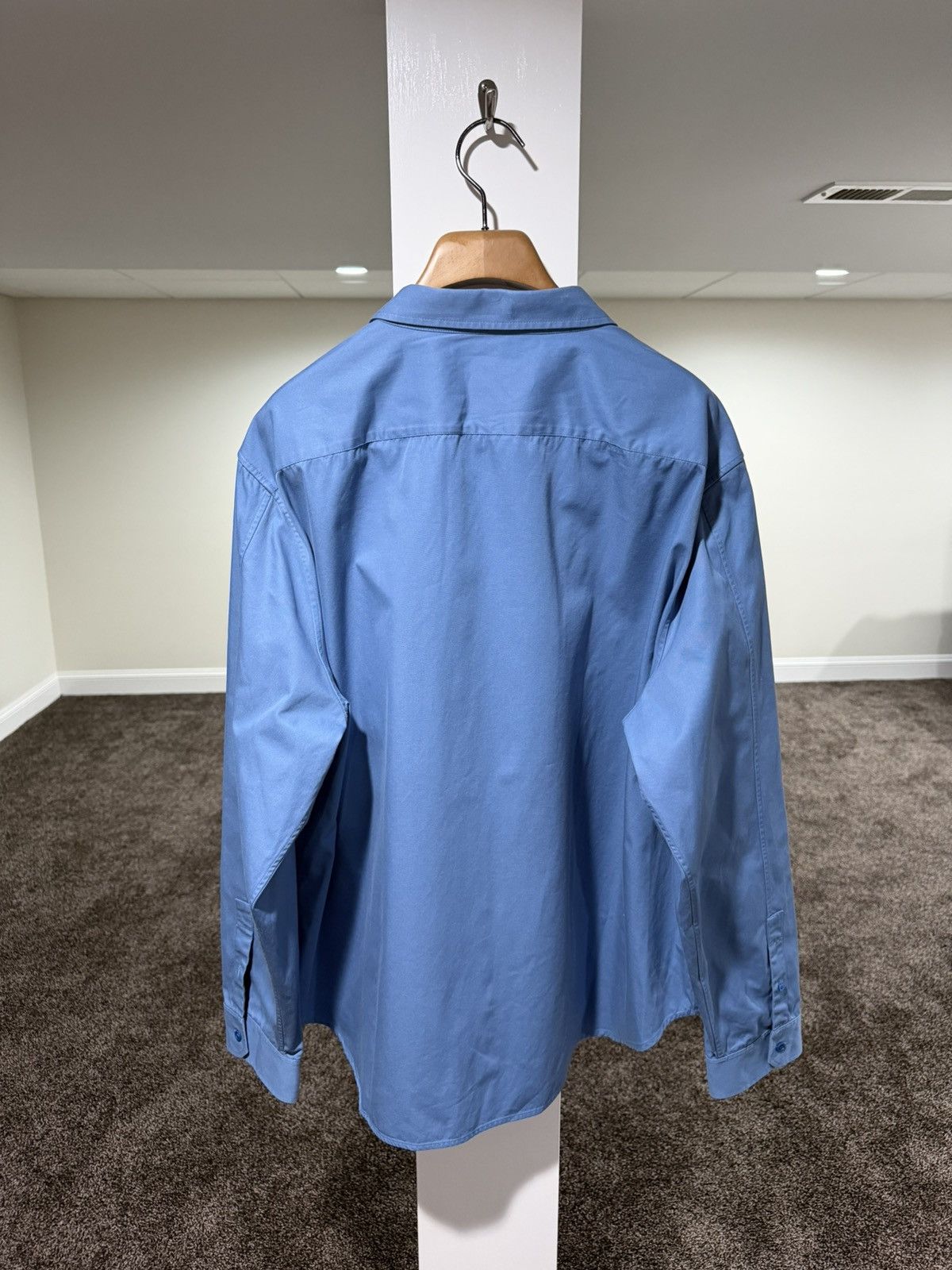 Loewe Loewe “Ash Blue” Anagram Emboidered Pocket Logo Button Shirt Size US XL / EU 56 / 4 - 2 Thumbnail
