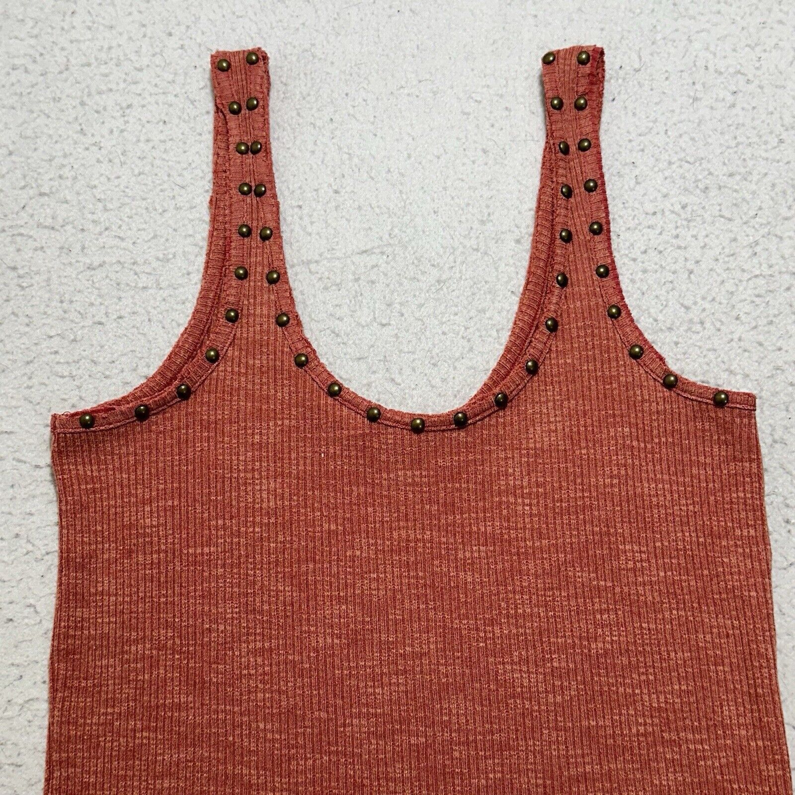 Other POL Medium Ribbed Tank Top Sleeveless Brass Buttons Pink Size M / US 6-8 / IT 42-44 - 2 Thumbnail