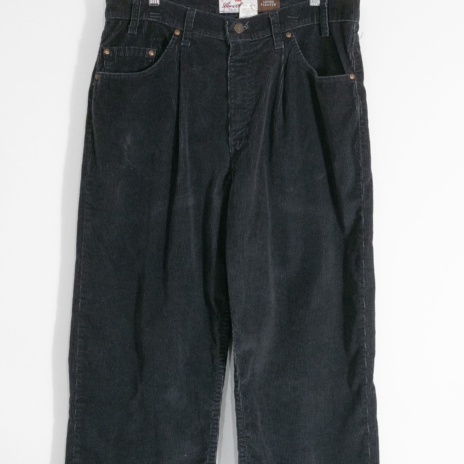 Levi's Vintage 90s Levis Corduroy Pants 34x31 Pleated Distressed Size US 35 - 2 Thumbnail