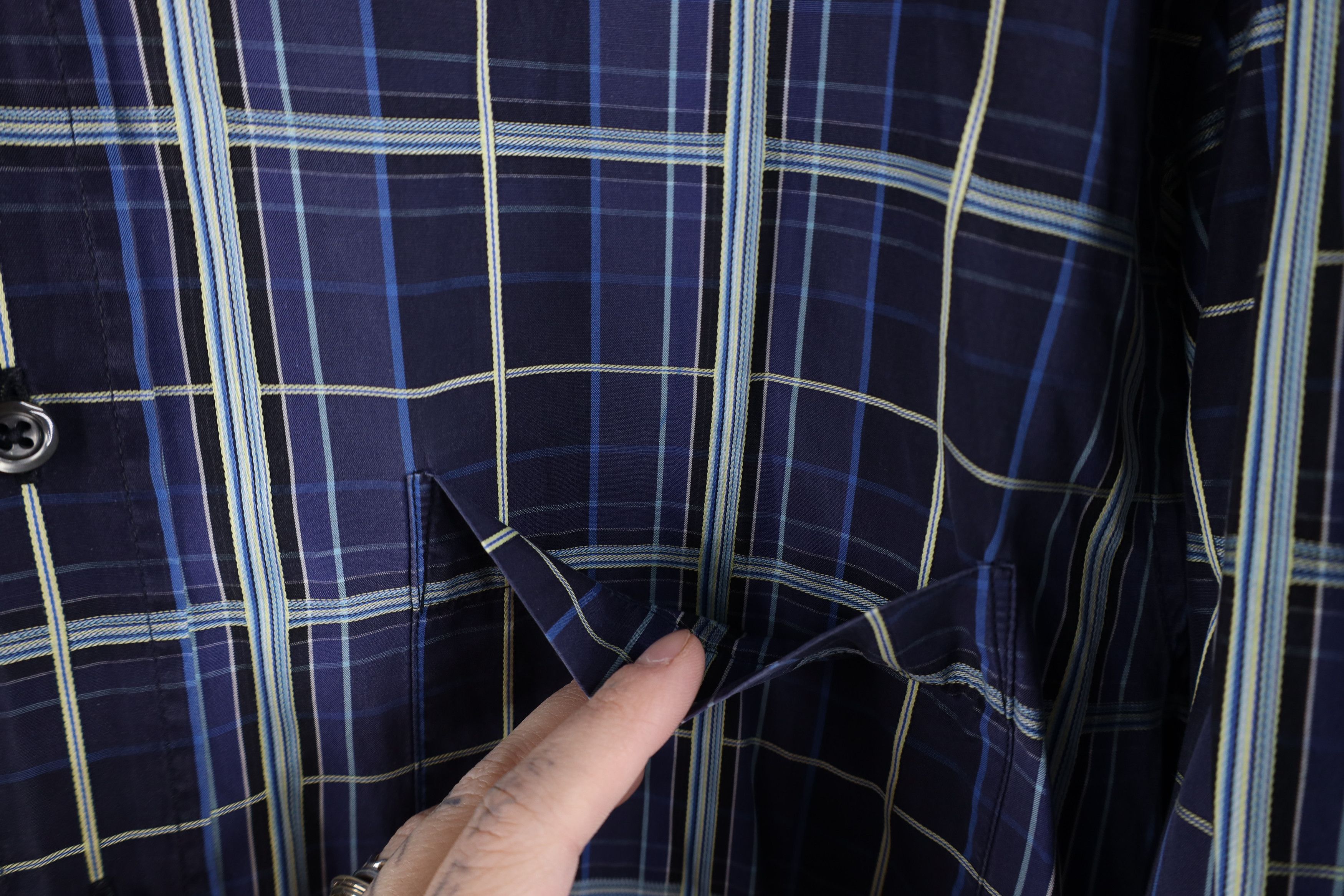 Canali × Vintage Canali Long Sleeve Collared Button Down Shirt Blue Plaid Size US M / EU 48-50 / 2 - 6 Thumbnail