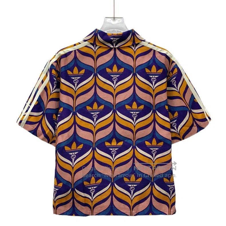 Gucci Gucci Multi-colour logo print full-print cotton lapel sing Size S / US 4 / IT 40 - 2 Thumbnail