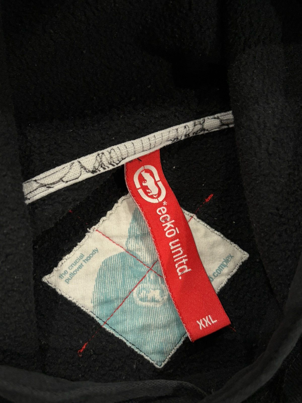 Ecko Unltd. Vintage Y2k Ecko Unltd. Logo Stitched Hoodie Black Red XXL Size US XXL / EU 58 / 5 - 3 Thumbnail