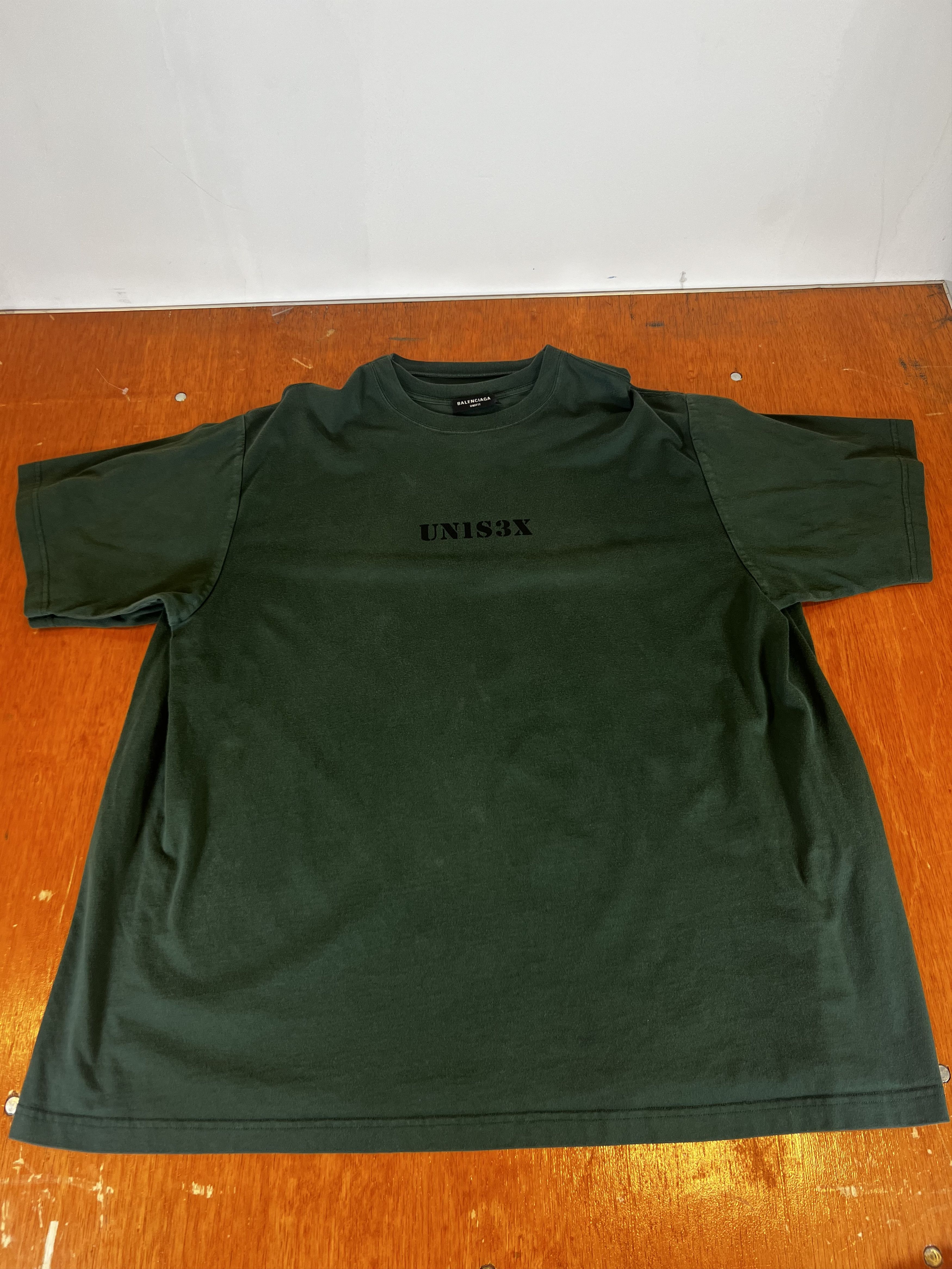 image of Used Balenciaga Unfit Oversized Green Shirt, Men's (Size XS)