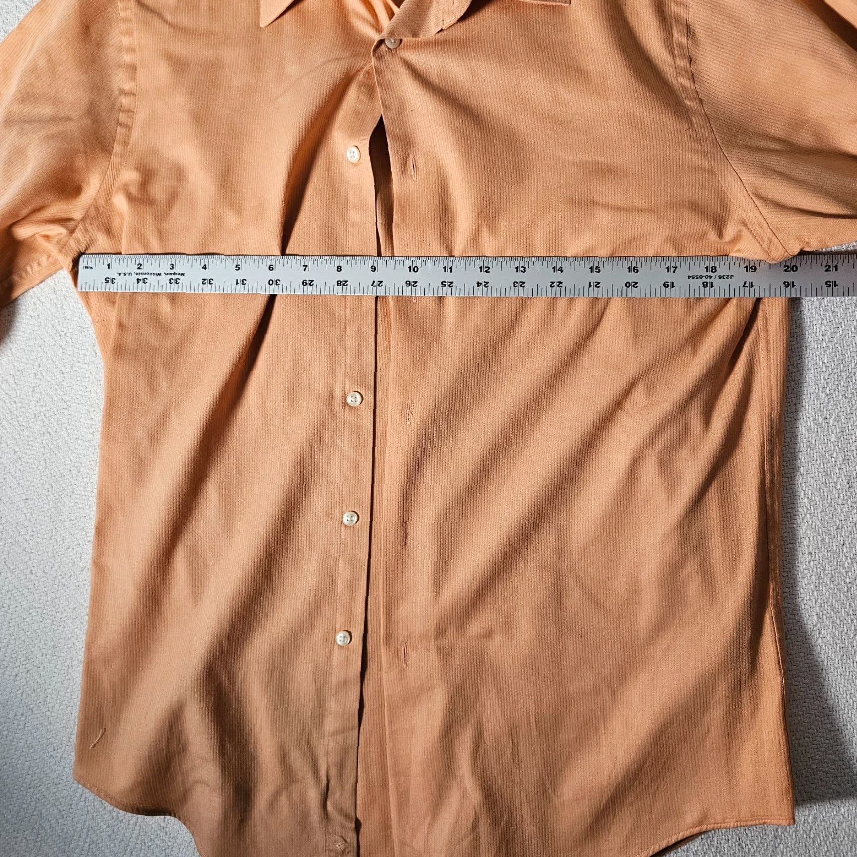 Madison Madison Dress Shirt Men's 15.5 Orange Slim Medium Button Up Collared Size US M / EU 48-50 / 2 - 4 Thumbnail