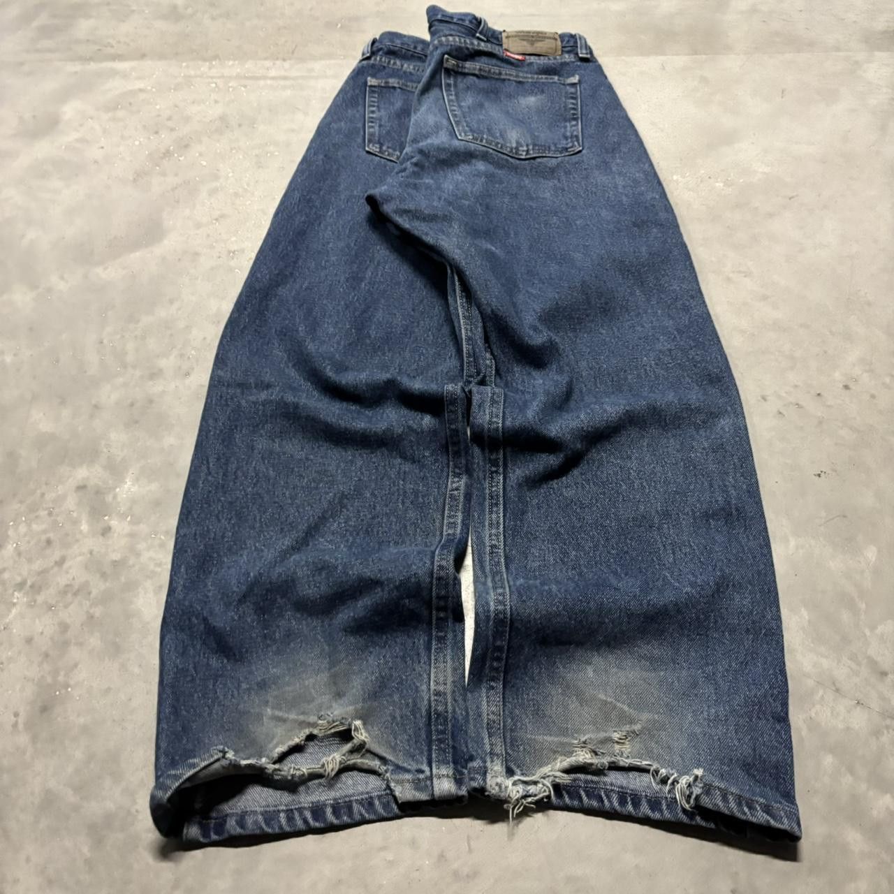 Japanese Brand × Vintage Crazy Vintage Y2K/2000s Grunge Dark Wash Distressed Denim Jeans! Size US 36 / EU 52 - 4 Thumbnail