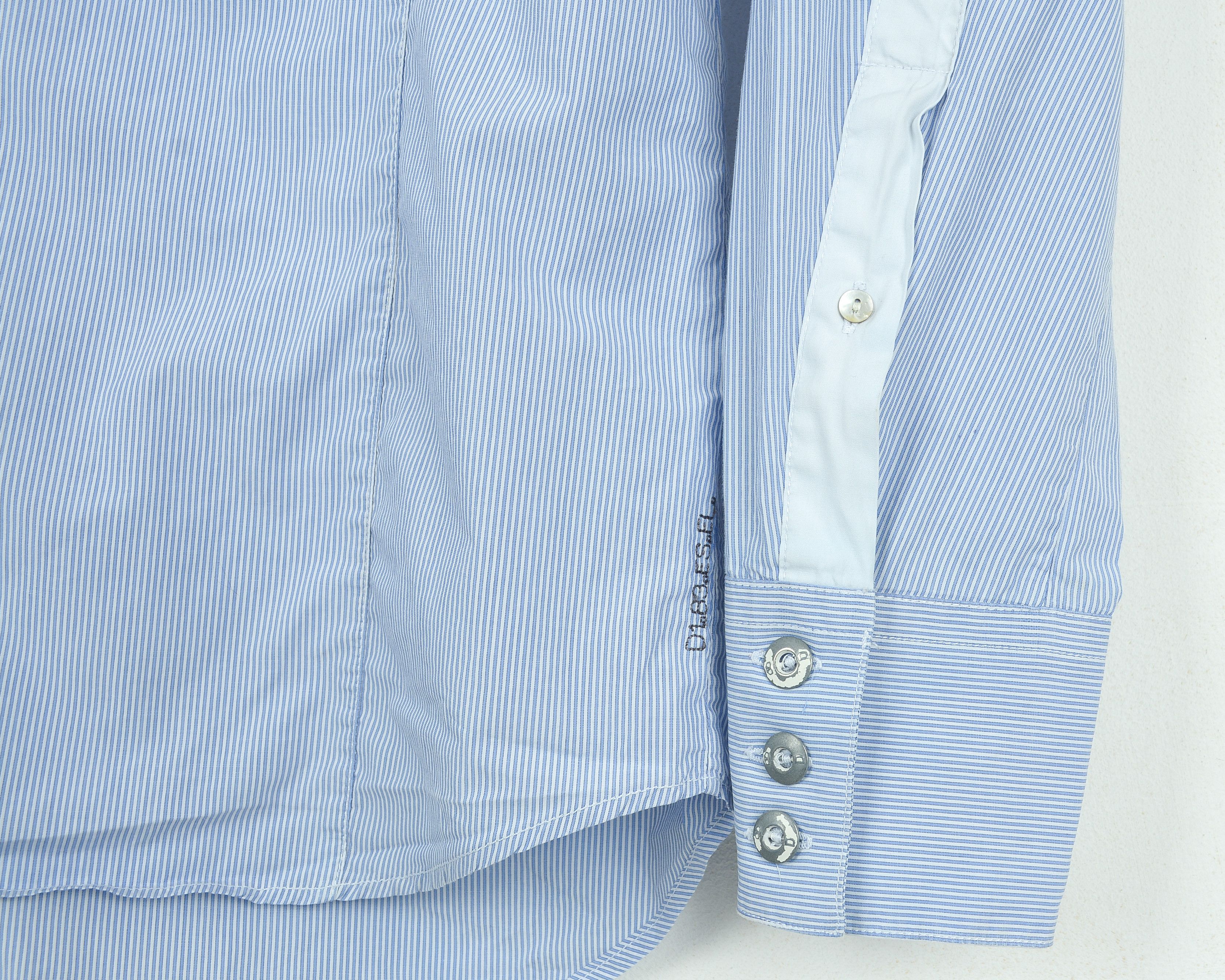 Diesel Casual Shirt Button Up Pinstriped Cotton Long Sleeve Formal Size US L / EU 52-54 / 3 - 5 Thumbnail