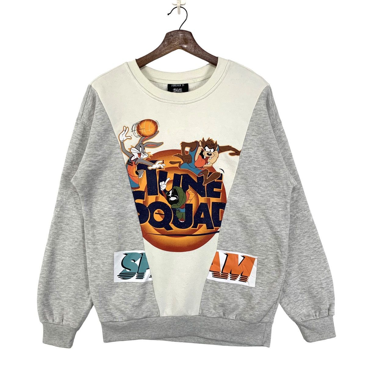 image of Cartoon Network x Forever 21 VTG Space Jam X Forever21 A New Legacy Tune Squad Sweatshirt in Grey/W