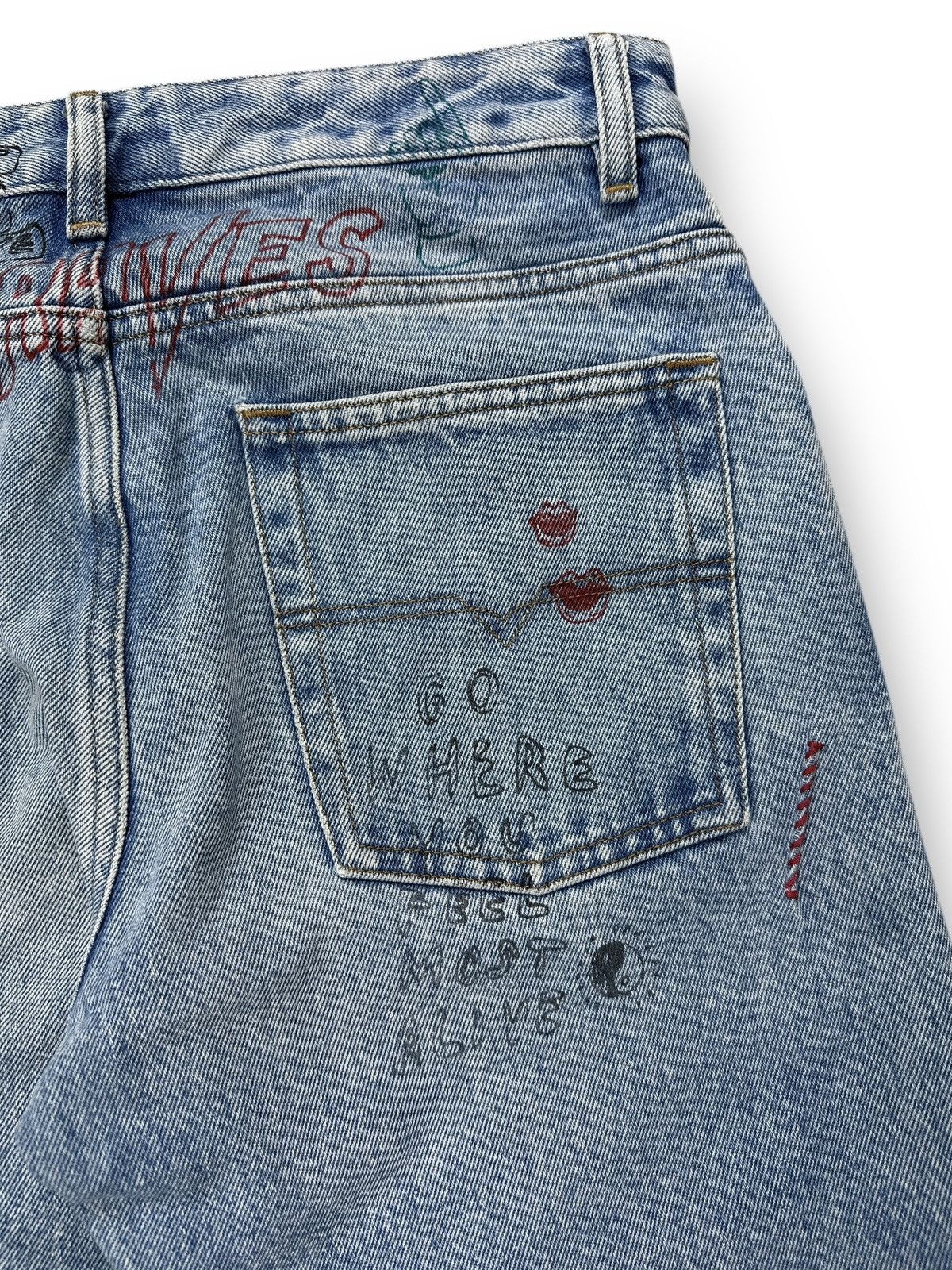 Diesel Diesel Neekhol Graffiti Print Women’s Jeans Blue Denim Pants Size 27" / US 4 / IT 40 - 17 Thumbnail