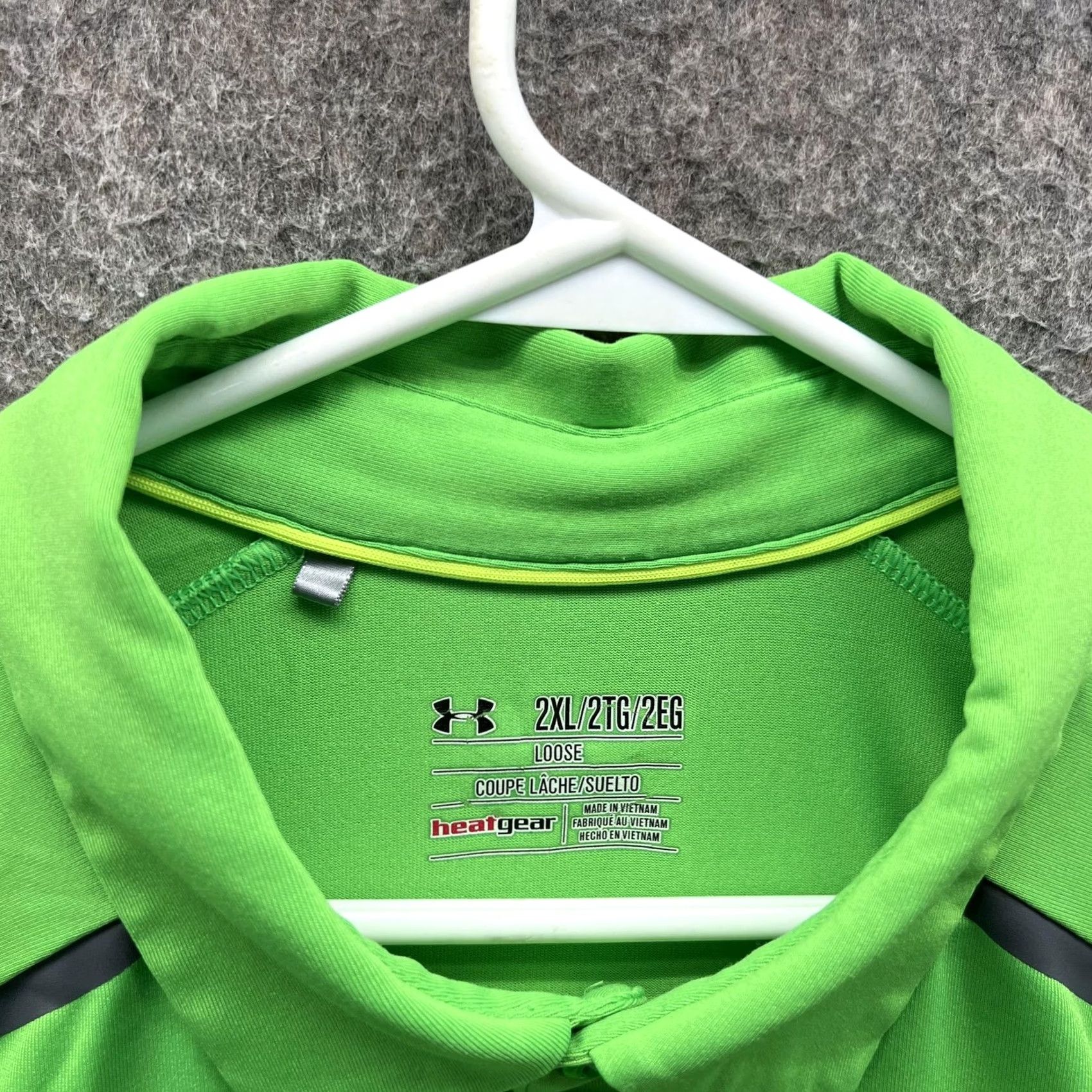 Under Armour Under Armour HeatGear Polo Shirt Mens 2XL Green Solid Golf Performance Short Sleeve Relaxed Fit Shirt Mens 2XL Green HeatGear Polo Size US XXL / EU 58 / 5 - 5 Thumbnail