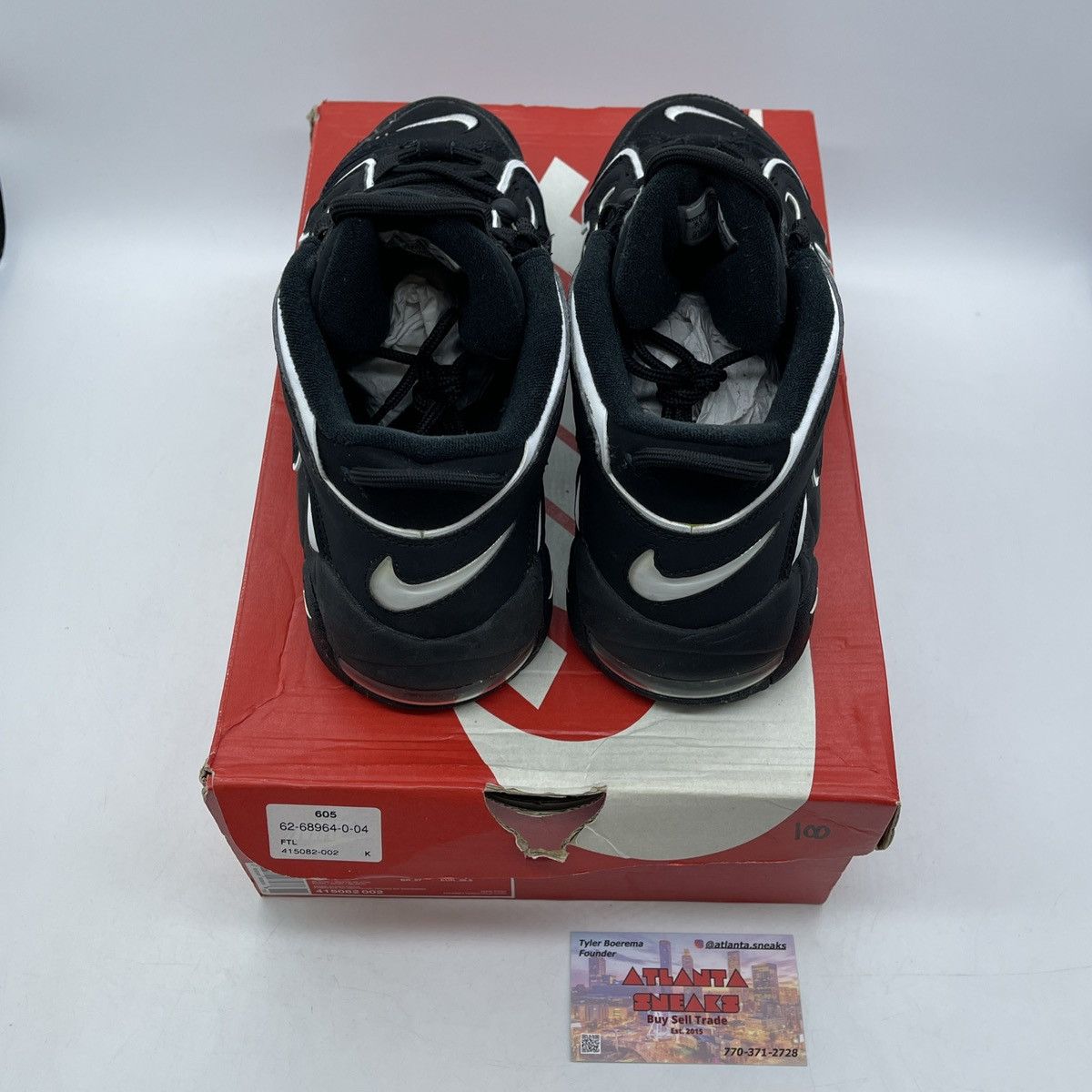 Nike Air more uptempo black Size US 6 / EU 39 - 6 Thumbnail