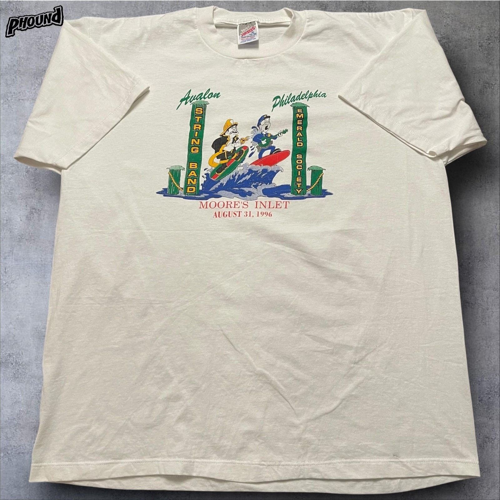 Jerzees Vintage Avalon String Band Shirt XL Moore's Inlet 1996 90s Size US XL / EU 56 / 4 - 1 Thumbnail