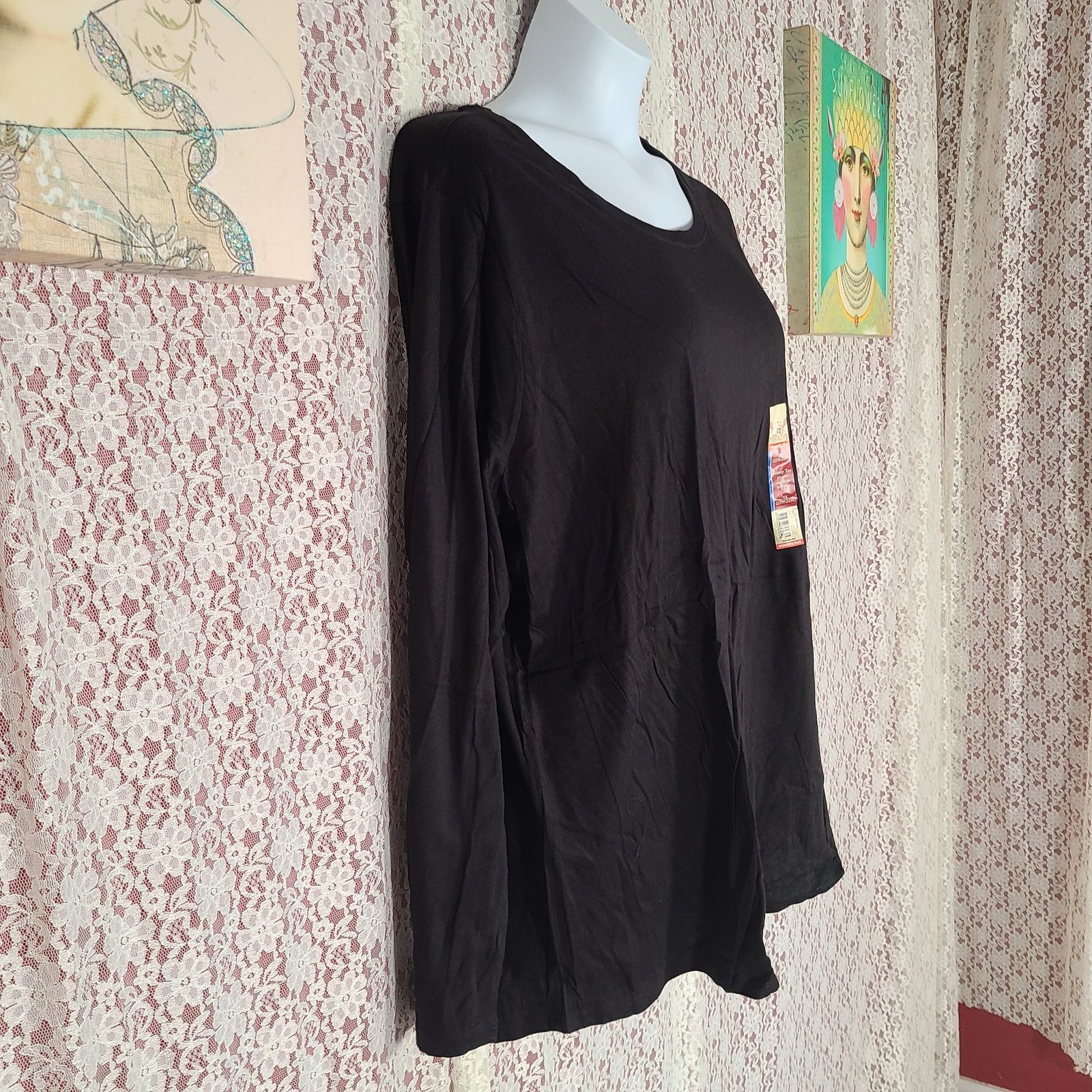 Faded Glory NWT Faded Glory black long sleeve top size 3X Size 3XL / US 20-22 - 5 Thumbnail