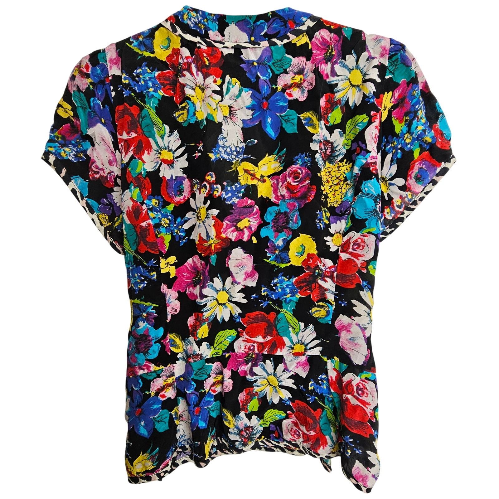 Nanette Lepore Nanette Lepore Womens Floral Boquet Wrap Top 6 Artsy Whimsy Size M / US 6-8 / IT 42-44 - 9 Thumbnail