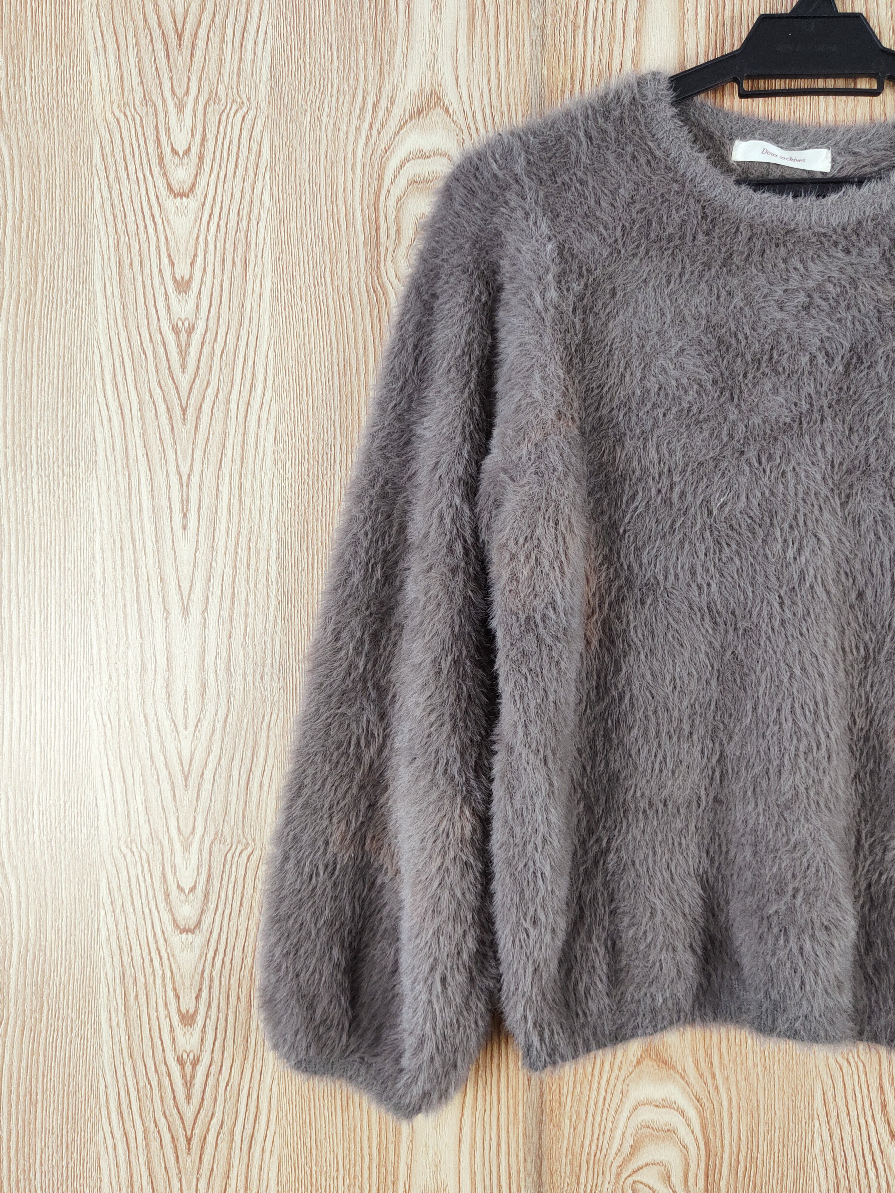 Japanese Brand × Vintage Doux Archives Dark Brown Fur Mohair Knitwear Size S / US 4 / IT 40 - 3 Thumbnail
