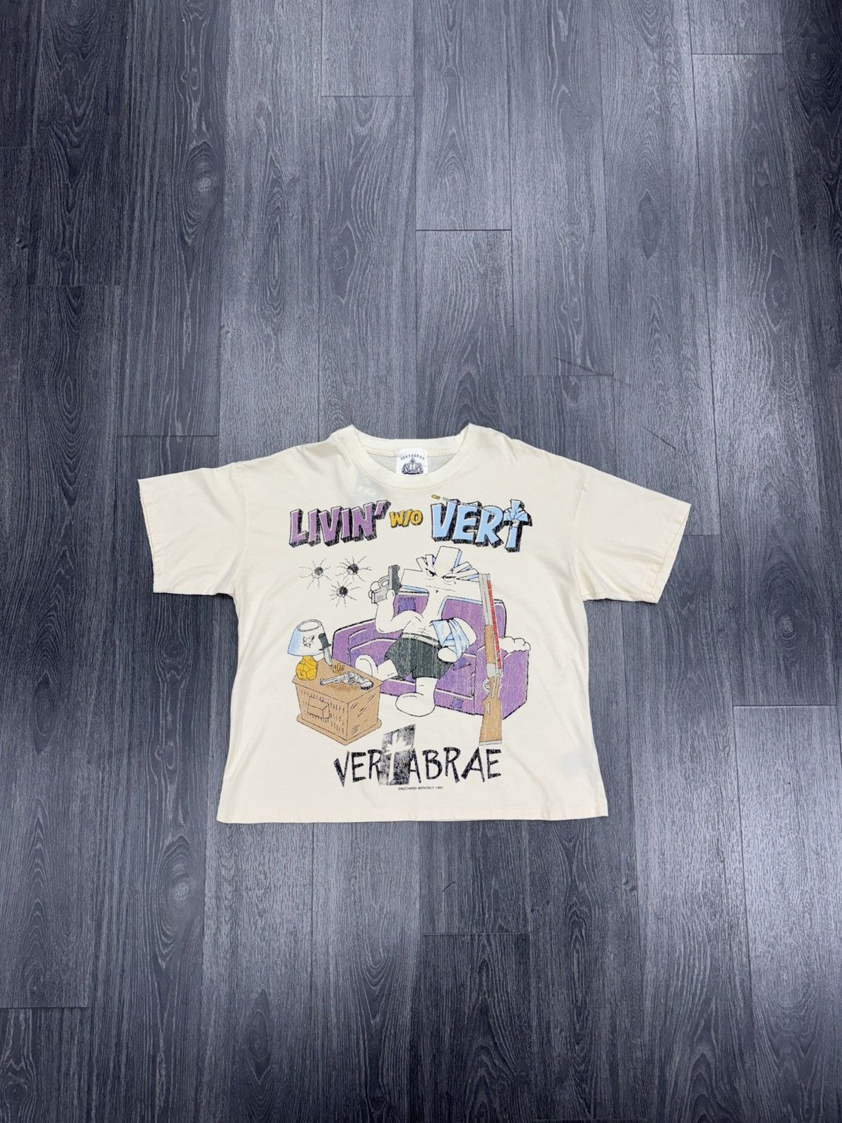 Vertabrae “Livin Without Vert” Tee (Cream)
