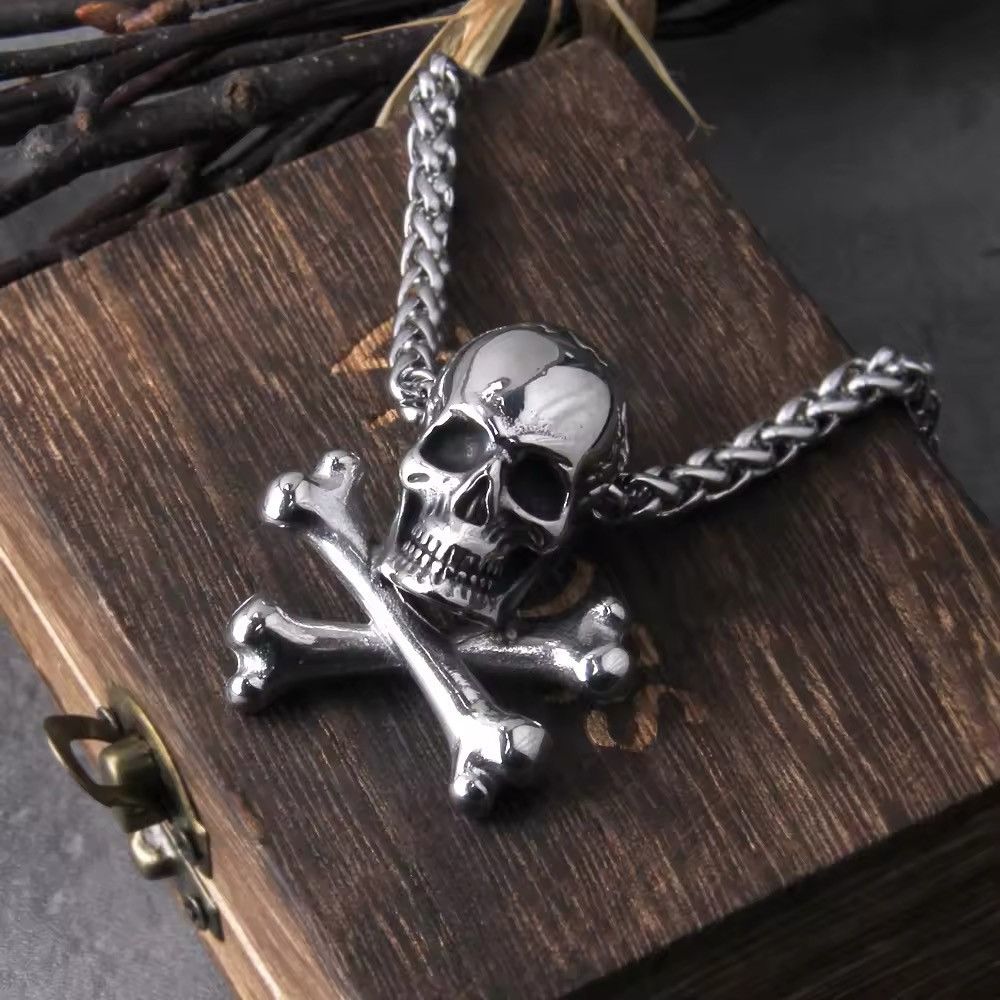 Jewelry Skull Chain Pendant Necklace Size ONE SIZE - 2 Thumbnail