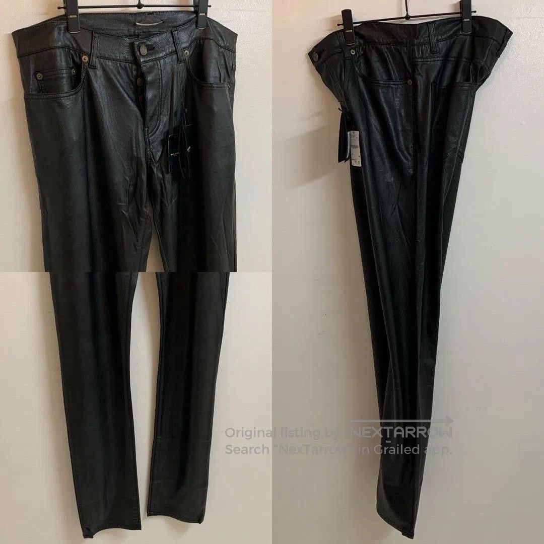 Saint Laurent Paris Saint Laurent Black Leather Pants. Size US 31 - 1 Thumbnail