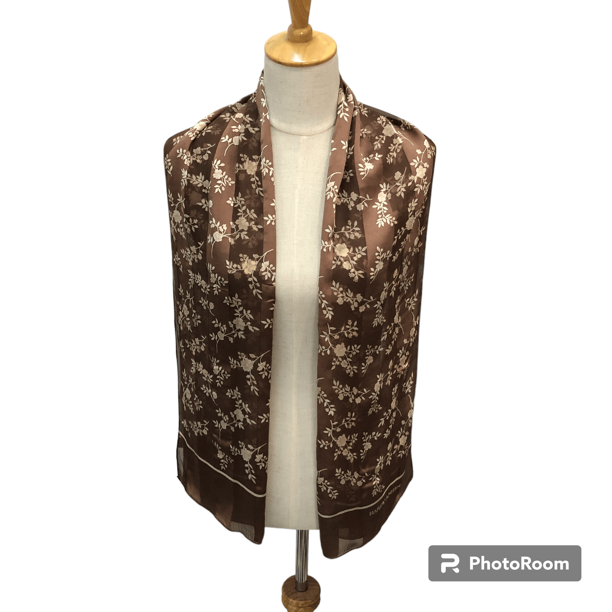 Hardy Amies Hardy Amies Floral Silk Stole Silk Scarf M1386 Size ONE SIZE - 1 Thumbnail