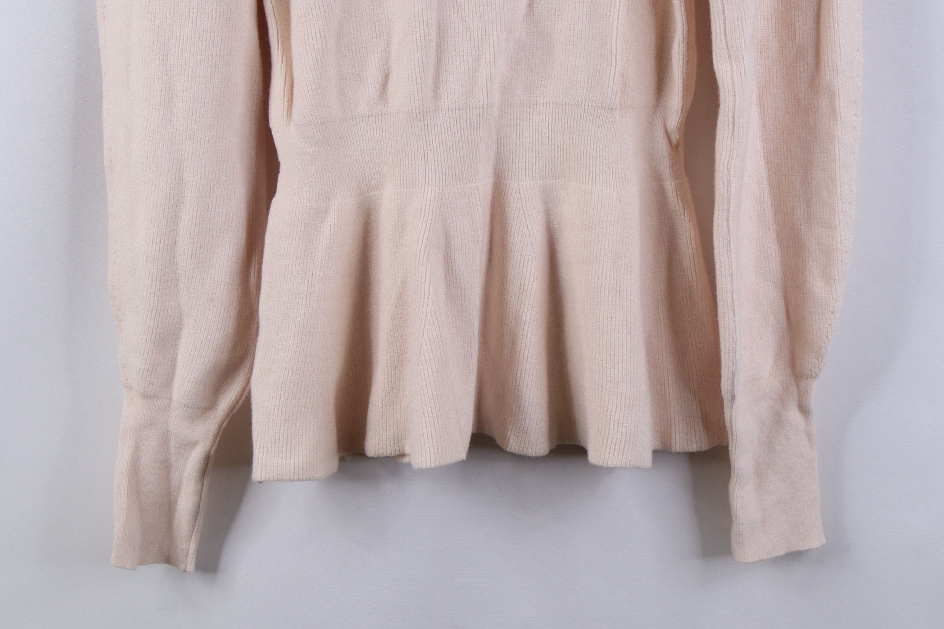 Express New Express Sleeve Ribbed Knit Ruffled Sweater Light Pink Size S / US 4 / IT 40 - 11 Thumbnail