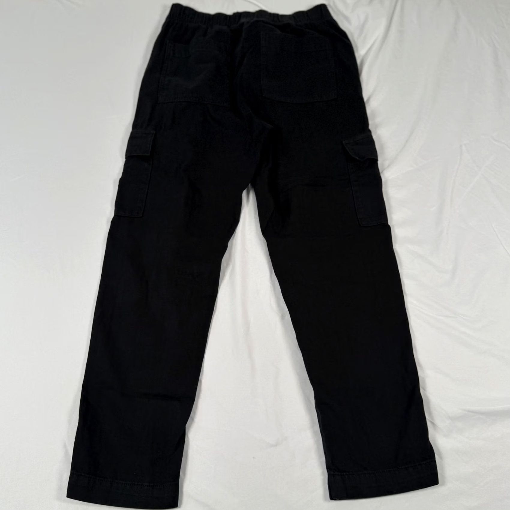 Gap Gap Cargo Pants Black Twill Elastic Waist Relaxed Straight Leg M Womens 30in Inseam 28in 90s Grunge Utilitarian Casual Workwear Style: S/541219-03 Size 32" / US 10 / IT 46 - 3 Thumbnail