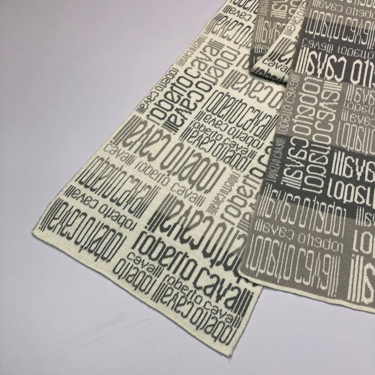 Roberto Cavalli Roberto Cavalli Multilogo Wool Acrylic Scarf Size ONE SIZE - 2 Thumbnail
