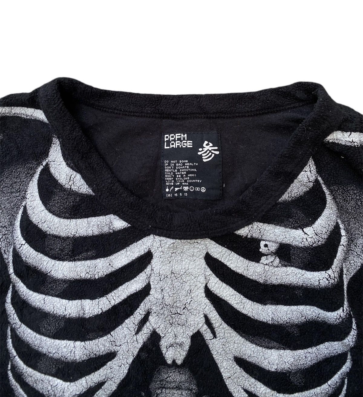 Japanese Brand PPFM Skeleton Fleece L.Sleeve Rare Design Size US L / EU 52-54 / 3 - 6 Thumbnail