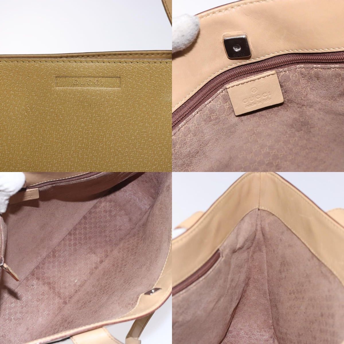 Gucci GUCCI Tote Bag Leather Beige Silver 002 002 Size ONE SIZE - 11 Thumbnail