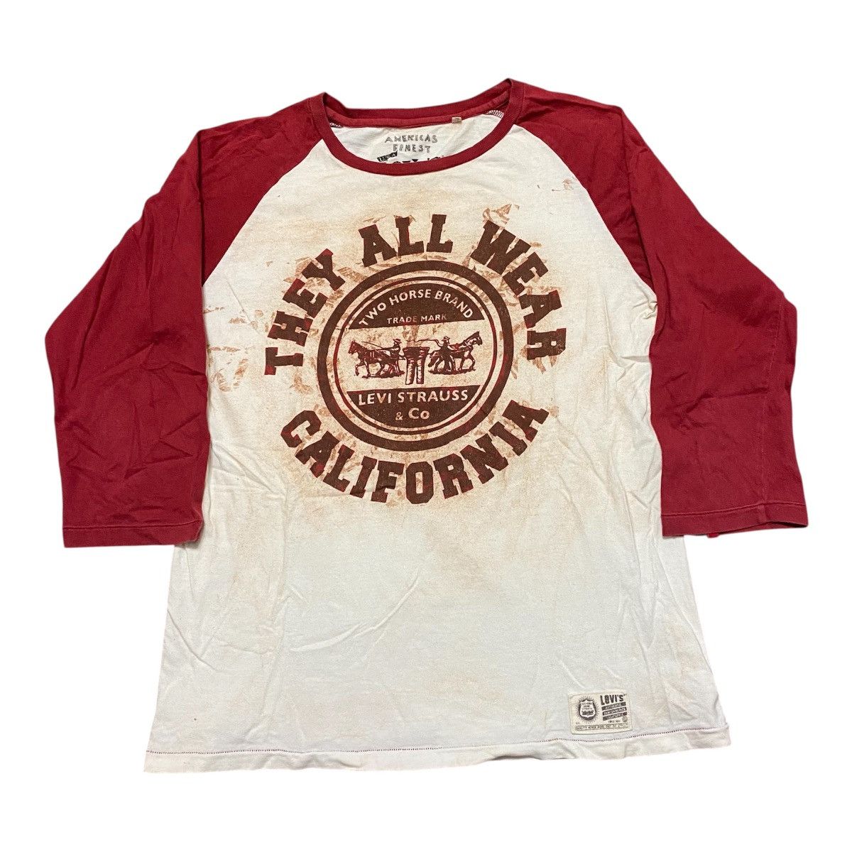 Levi's Vintage Clothing × Vintage Vintage Levis Raglan Logo Tshirt Size US M / EU 48-50 / 2 - 1 Thumbnail