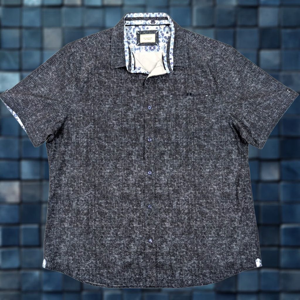 Vintage 7 Diamonds Ocean Drive Button-Up Short Sleeve Shirt Men 2XL Blue Geometric Casual Business Size US XXL / EU 58 / 5 - 1 Thumbnail