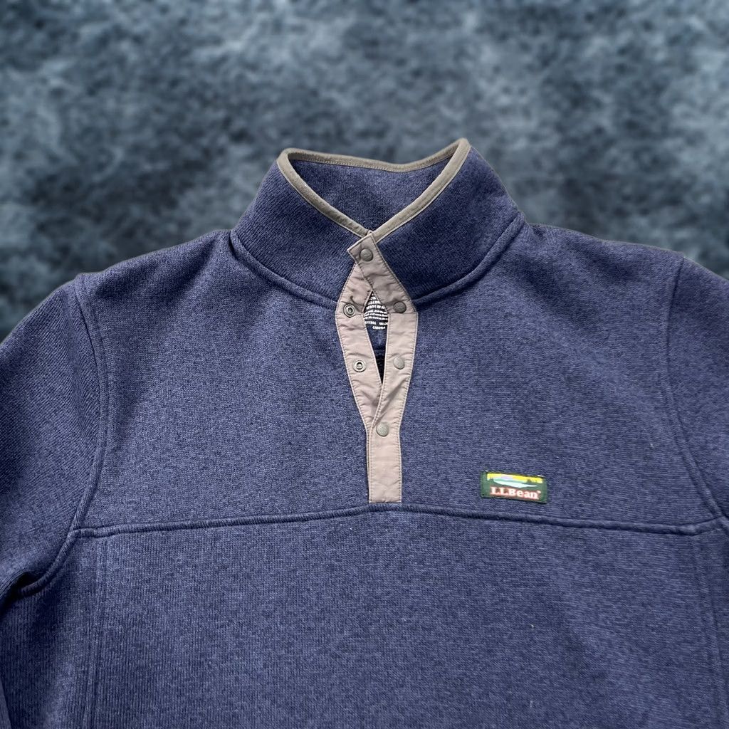 Vintage L.L. Bean Jacket Mens XL Blue Fleece Pullover Snap T Zip Outdoor Regular Fit Size US XL / EU 56 / 4 - 1 Thumbnail