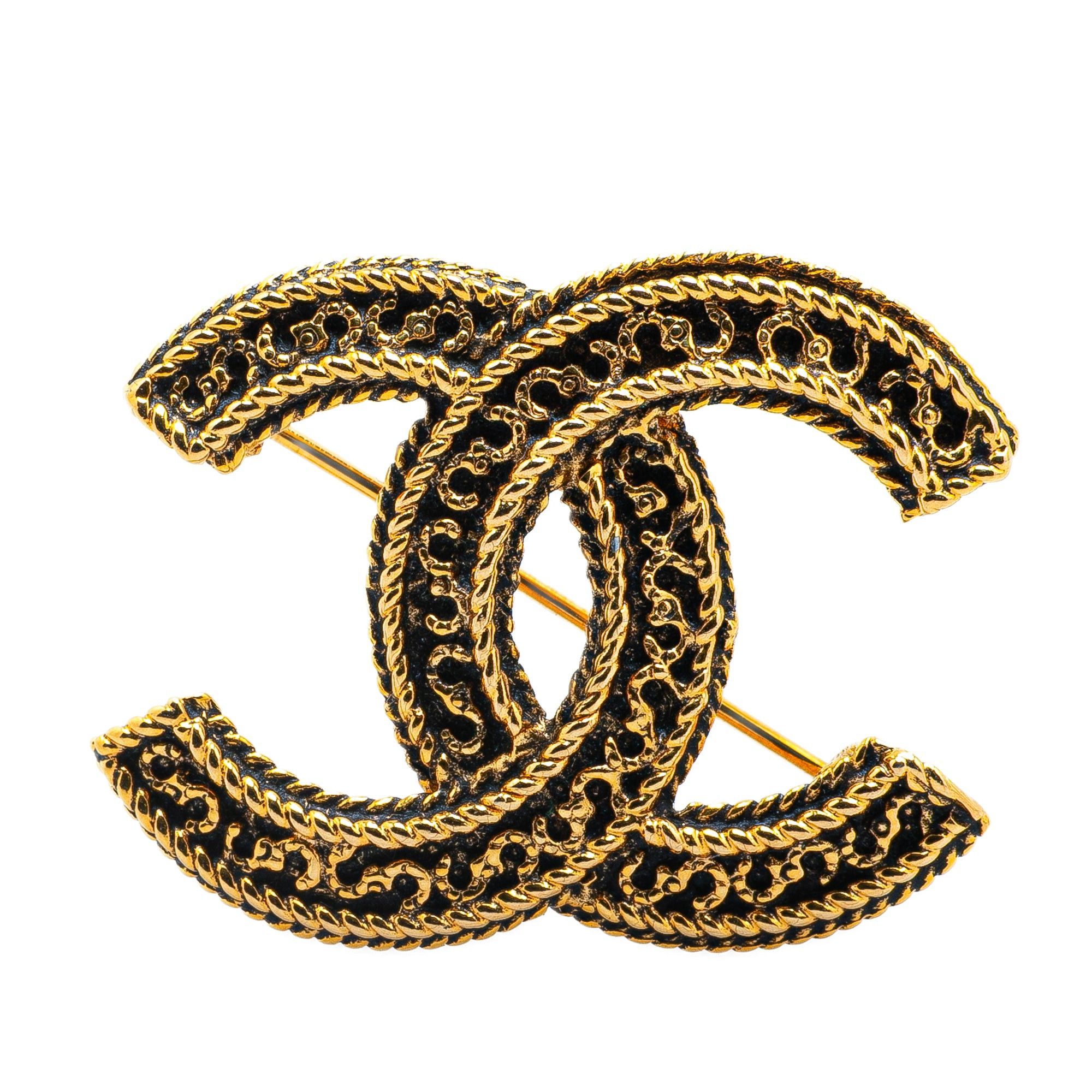 Chanel Chanel Gold Plated CC Brooch Gold Size ONE SIZE - 1 Thumbnail