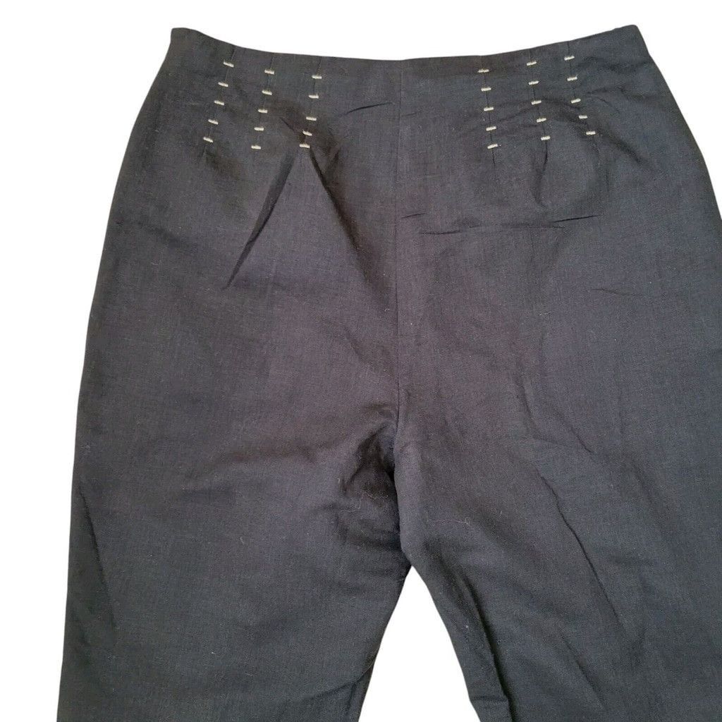Kasper Kasper Linen Cotton Dress Pants Black Women’s 12P Excellent Size 34" / US 12 / IT 48 - 5 Thumbnail