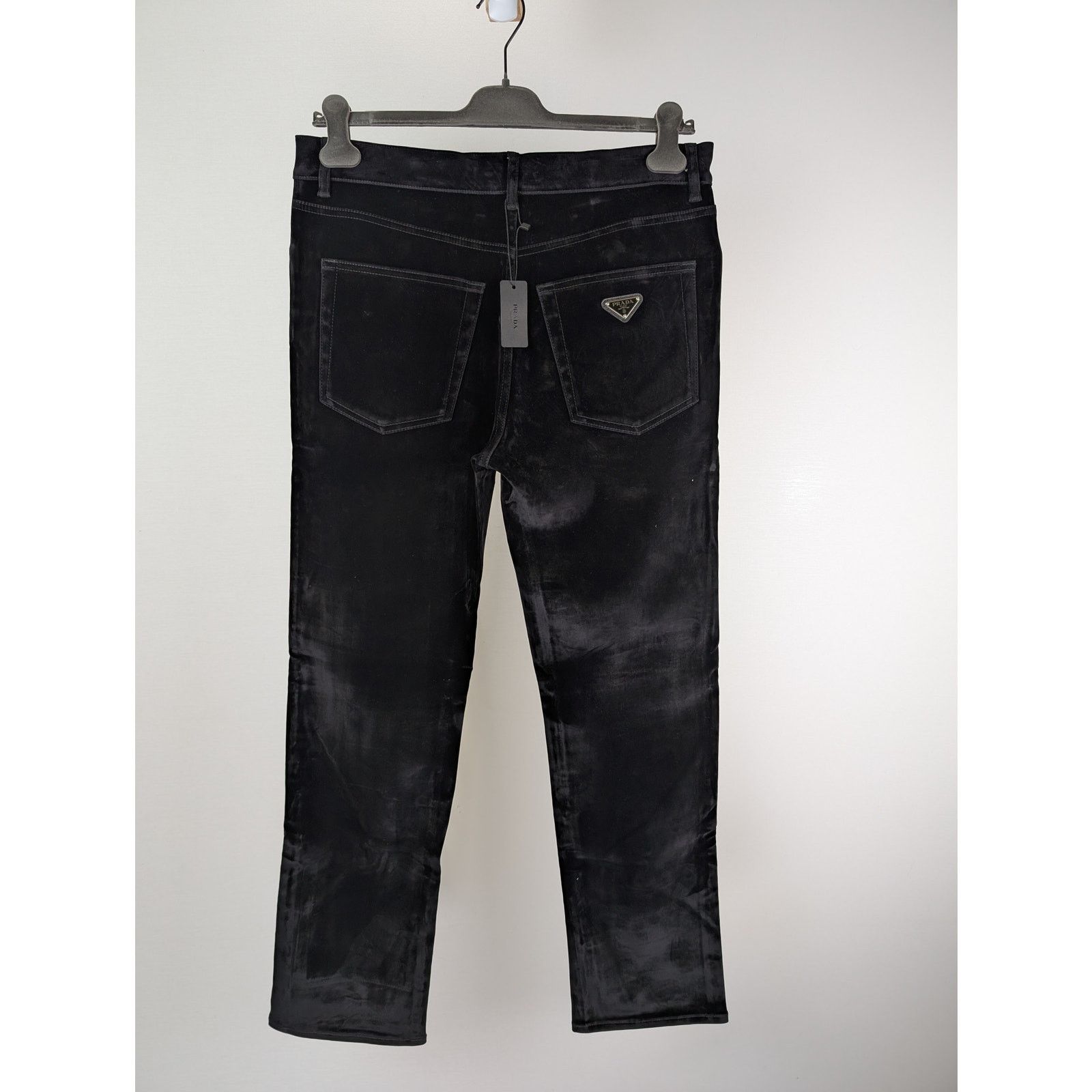 Prada o1rshd1 Velvet Denim Jean Pants in Nero 36 Size US 36 / EU 52 - 10 Thumbnail