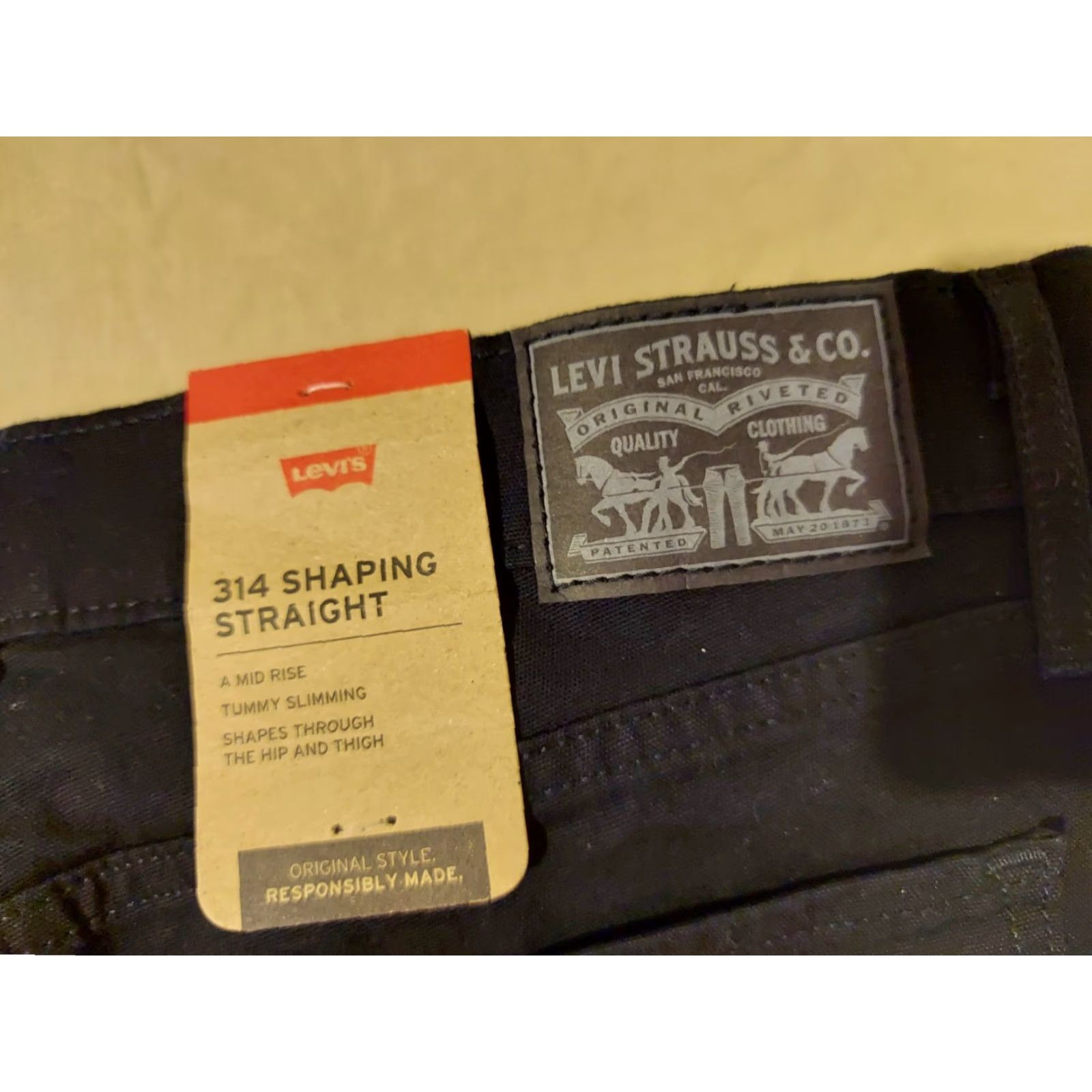 Levi's Levi's Jeans Men's 29x30 Shaping Straight Black 314 29 Regular Cotton Pants Jeans Shaping Straight Men Black 29x30 Levi's Size US 29 - 2 Thumbnail