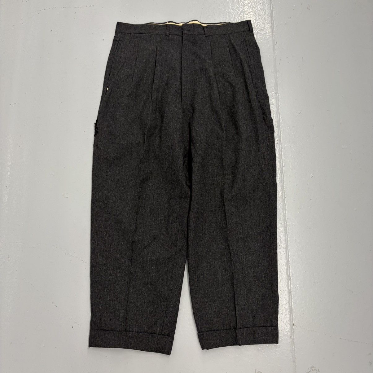 Other NOS Vintage 50s Sunset Loeb Black Pleated Wool Trouser 36x27 Size US 36 / EU 52 - 1 Thumbnail