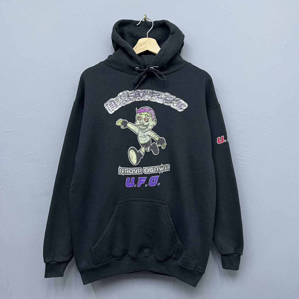 Tultex Vintage Y2K Naoya Ogawa UFO Wrestling Hoodie Size US M / EU 48-50 / 2 - 1 Thumbnail