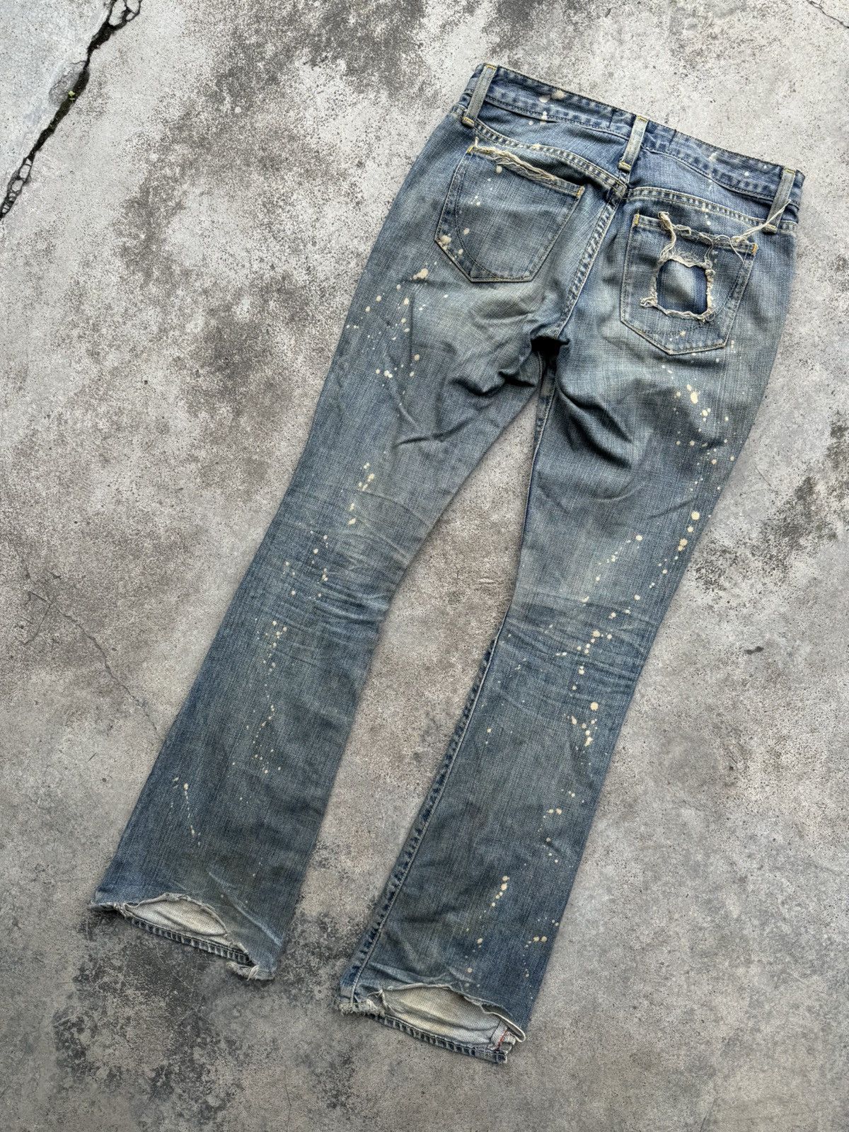 Paper Denim & Cloth Vintage flared bootcut acid wash distressed jeans Size 26" / US 2 / IT 38 - 2 Thumbnail