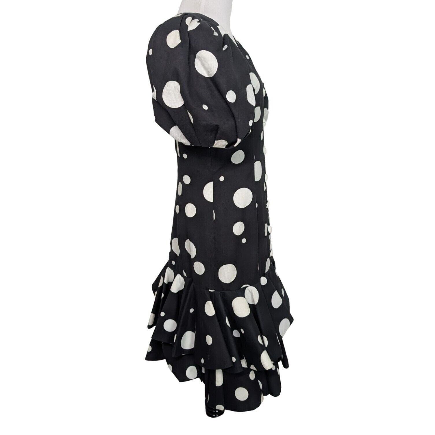 Other Vintage 80s Victor Costa Polka Dot Dress Womens Size 8 Black Size M / US 6-8 / IT 42-44 - 5 Thumbnail